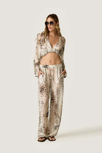 Silk Trousers with Detachable Pareo - PNK Casual