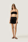 Black Silk Shorts with Fluid Silhouette