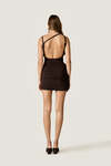Draped Mini Dress with Open Back