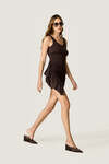 Draped Mini Dress with Open Back