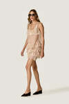 Chantilly Lace Mini Dress with Ruffles
