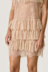 Chantilly Lace Mini Dress with Ruffles