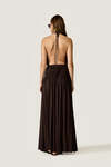 Open-Back Maxi Dress with Draped Waist