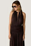 Open-Back Maxi Dress with Draped Waist