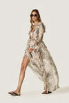 Printed Fluid silk-viscose maxi dress with delicate ruffle details