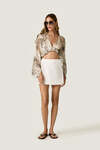 Wrap Mini Skirt with Side Tie Closure
