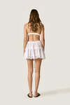 White Linen Mini Skirt with Lace Inserts