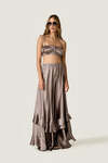 Mauve Silk Cropped Top with Thin Straps
