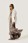 Silk Maxi Skirt with Cascading Ruffles