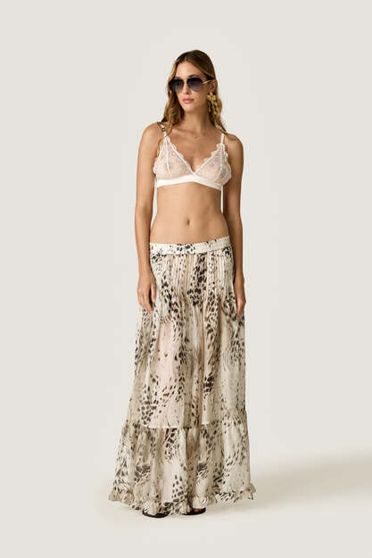 Printed Silk Blend Maxi Skirt