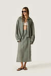 Kaki Oversized Blouse with Drawstrings
