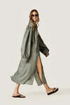 Kaki Oversized Blouse with Drawstrings