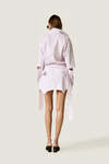 Cotton Striped Mini Dress with Corset Skirt