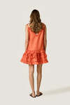 Coral Ruffle Mini Dress