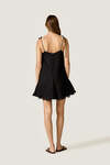 Black Mini Dress with Chantilly Lace Slip Detail