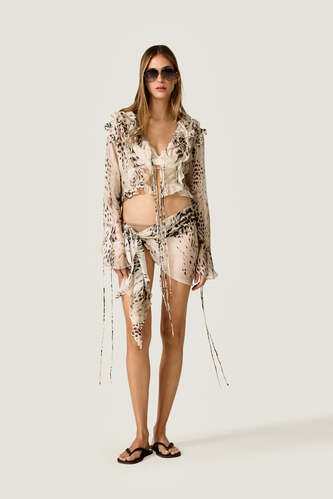 Printed Silk-Viscose Blouse - PNK Casual