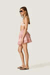 Rose Mini Skirt with Lace Inserts