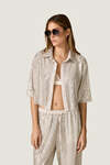 Silver Sequin Cropped Shirt