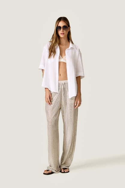 Silver Sequin Pants