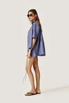 Dusty Blue Wrap Mini Skirt with Side Tie Closure