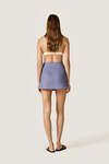 Dusty Blue Wrap Mini Skirt with Side Tie Closure