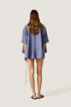 Dusty Blue Oversized Shirt with Fluid Silhouette