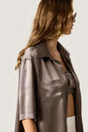 Silk Oversized Shirt with Fluid Silhouette