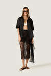 Black Oversized Shirt with Fluid Silhouette