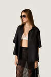 Black Oversized Shirt with Fluid Silhouette