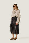 Beige Printed Ruffle Blouse