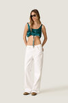 Green Silk Crop Top with Adjustable Tie