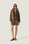Brown Tailored Shorts with Pleats