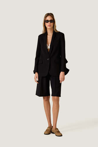 Black Longline Tailored Shorts - PNK Casual
